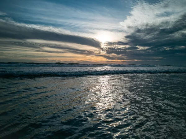 Magnifique Coucher Soleil Sur Mer — Photo