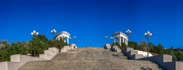 Chernomorsk Ucrânia 2020 Escadas Marítimas Parque Beira Mar Para Praia — Fotografia de Stock