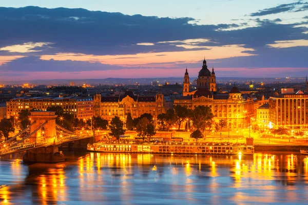 Budapest Hongrois Juillet 2019 Vue Sur Parlement Hongrois Danube Dans — Photo