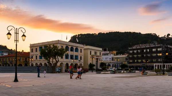 Praça Solomos Cidade Zakynthos Grécia — Fotografia de Stock