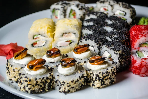 Delicioso Surtido Sushi Concepto Comida — Foto de Stock