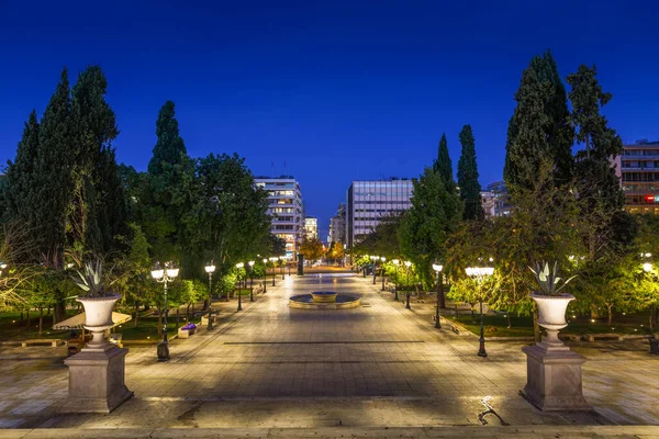 Ateny Grecja Października 2018 Widok Ateńską Ulicę Ermou Placu Syntagma — Zdjęcie stockowe