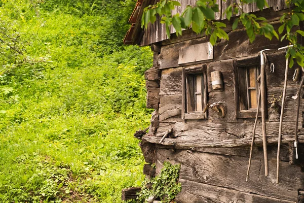 Image of a wood cabin hidden in the forest, Zumberak national park, Croatia.