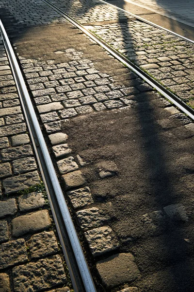 Nahaufnahme Der Gleise Einer Straßenbahn Wien — Stockfoto