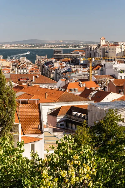 Όμορφη Θέα Παλιά Ιστορικά Κτίρια Της Πόλης Στην Κεντρική Λισαβόνα — Φωτογραφία Αρχείου