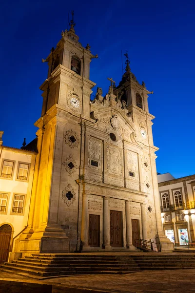 Vacker Utsikt Över Historiska Gamla Kyrkan Centrala Braga Portugal — Stockfoto