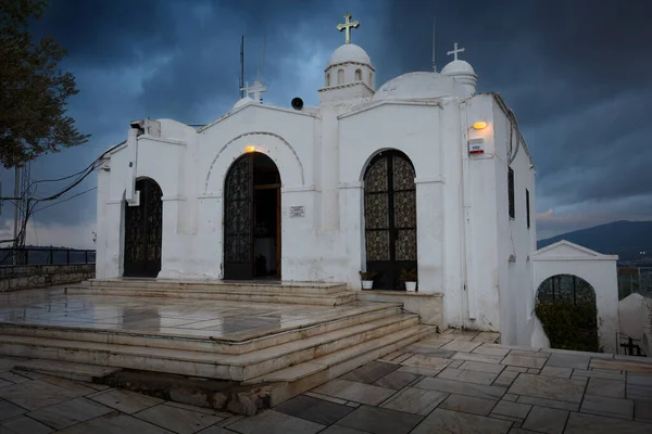 Athènes Grèce Février 2019 Chapelle Saint Georges Sur Sommet Colline — Photo