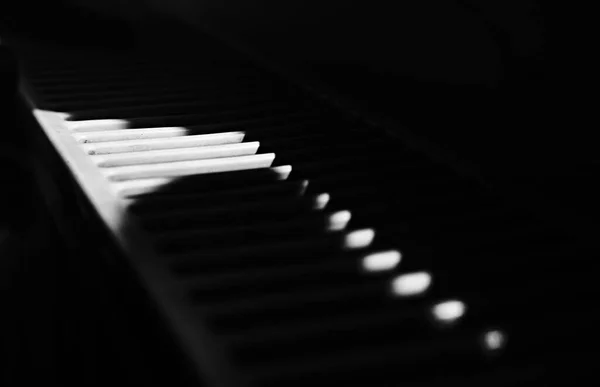 Teclado Piano Con Blanco Negro — Foto de Stock