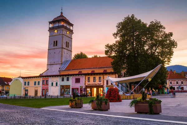 Roznava Slovaquie Août 2018 Tour Garde Sur Place Principale Roznava — Photo