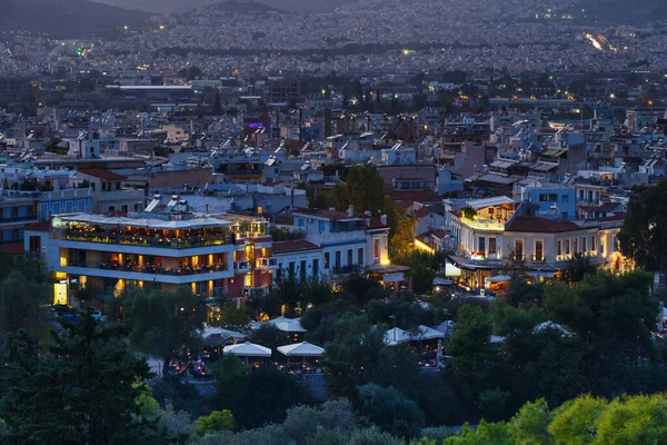 Atenas Grécia Outubro 2017 Vista Dos Bairros Thissio Atenas Partir — Fotografia de Stock