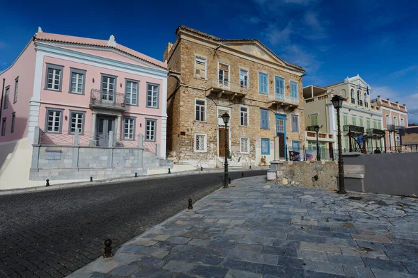 Street Ermoupoli Town Syros Island Greece — Stock Photo, Image