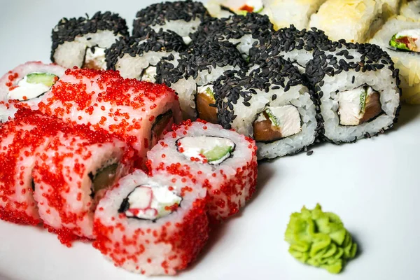 Delicioso Surtido Sushi Concepto Comida — Foto de Stock