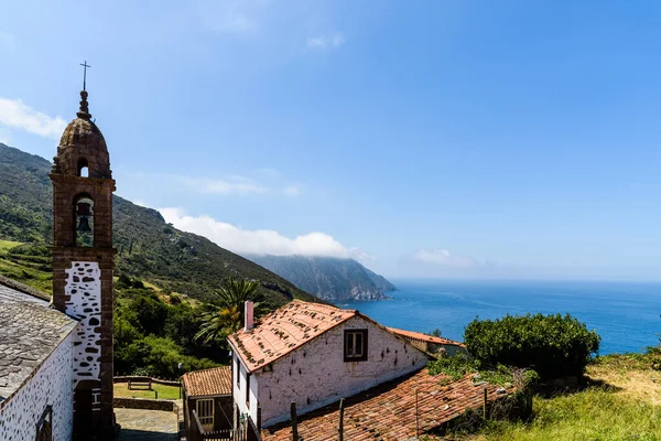 Vista Panorámica Iglesia San Andrés Teixido Pequeño Pueblo Galicia —  Fotos de Stock