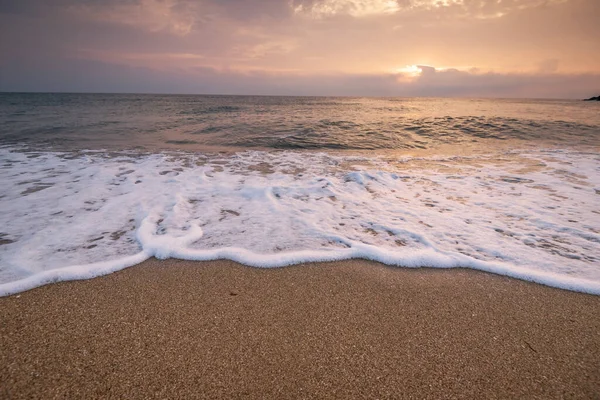 Vue Panoramique Sur Magnifique Coucher Soleil Dessus Mer — Photo