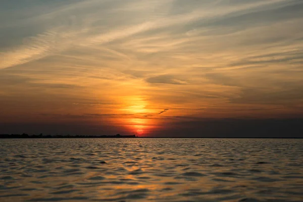 Belo Pôr Sol Sobre Mar — Fotografia de Stock