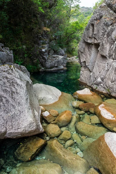 Schöne Aussicht Auf Kristallklares Wasser Und Grünen Pool Fluss Peneda — Stockfoto