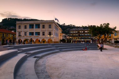 Solomon Meydanı, Zakynthos kasabası, Yunanistan.