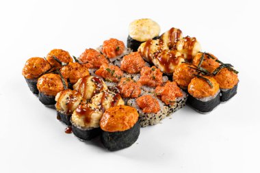 Klasik Japon suşisi üzerine üstten görüş