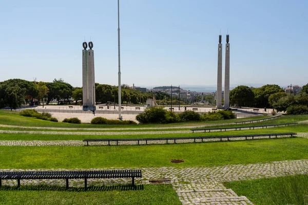 Prachtig Uitzicht Groene Omgeving Eduardo Vii Park Centraal Lissabon Portugal — Stockfoto