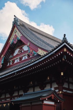 Tokyo, Japonya 'daki Asakusa Tapınağı' nda (Sensoji) bir Pagoda