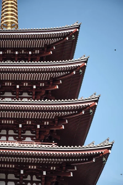 Tokyo Japonya Daki Asakusa Tapınağı Nda Sensoji Bir Pagoda — Stok fotoğraf