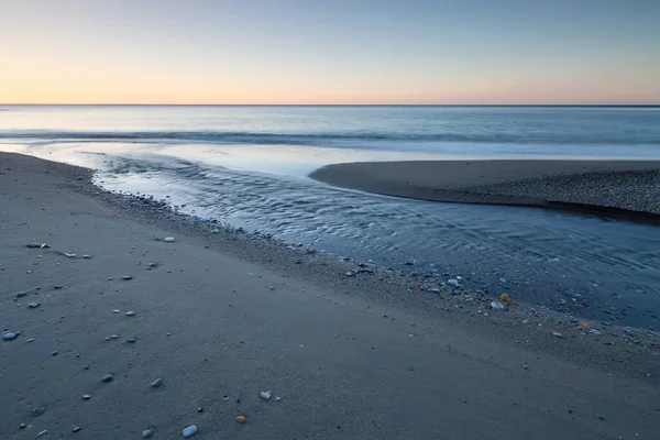 Estuaire Rivière Sur Plage Achlia Dans Sud Crète — Photo