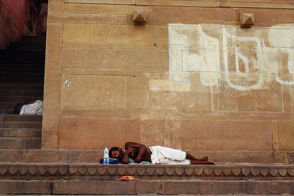 Republic India Man Sleeping Street — Stock Photo, Image