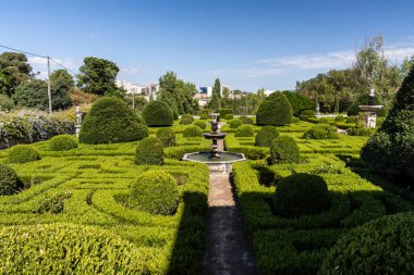 Lizbon, Portekiz 'in merkezindeki tarihi şehir sarayı bahçesinin güzel manzarası
