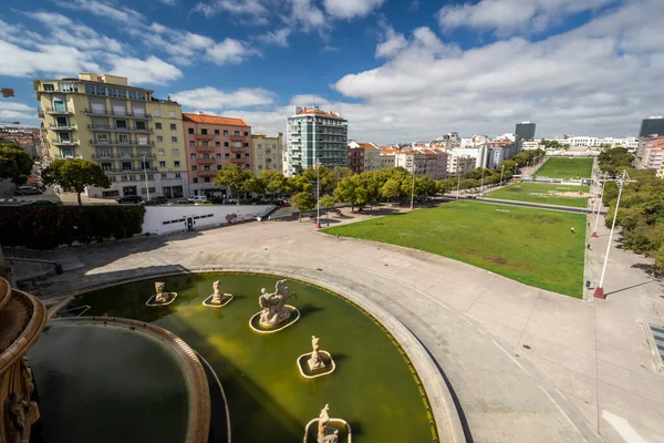 Hermosa Vista Zona Verde Edificios Ciudad Centro Lisboa Portugal — Foto de Stock