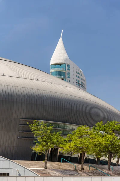 Hermosa Vista Edificios Modernos Zona Parque Das Nacoes Lisboa Portugal — Foto de Stock