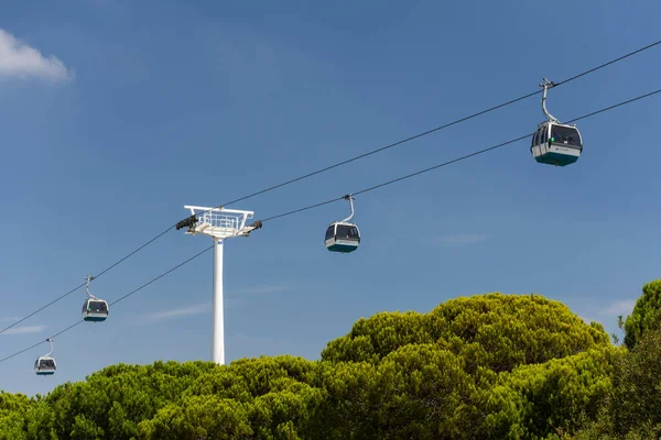 Parque Das Nacoes Lizbon Portekiz Deki Teleferiğe Güzel Bir Manzara — Stok fotoğraf