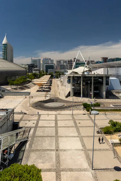 Bela Vista Para Edifícios Modernos Área Parque Das Nacoes Lisboa — Fotografia de Stock