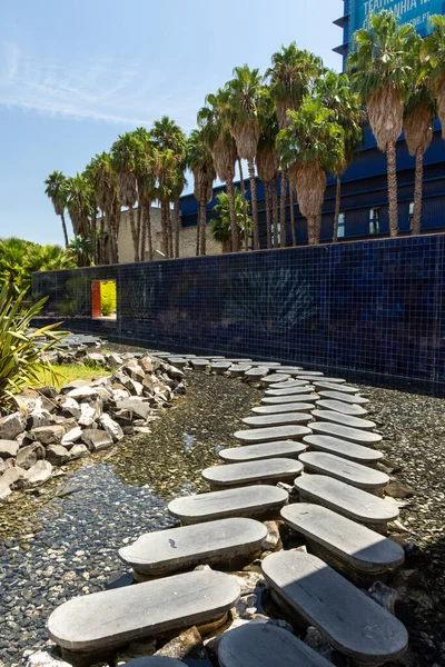 Schöne Aussicht Auf Einen Modernen Spazierweg Wasserpark Parque Das Nacoes — Stockfoto