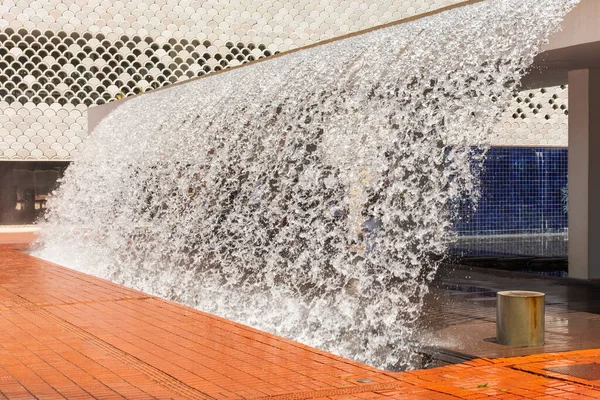 Beautiful View Modern Oceanarium Building Water Fountain Parque Das Nacoes — Stockfoto