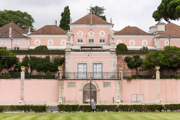 Beautiful View Pink Old Historic City Buildings Central Lisbon Portugal — Stock Photo, Image