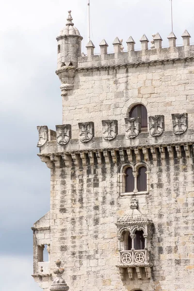 Vacker Utsikt Över Gamla Historiska Byggnaden Belem Tower Lissabon Portugal — Stockfoto