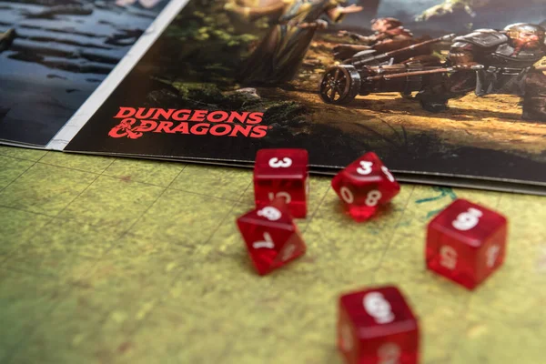 Barcelona Espanha Dezembro 2019 Jogando Dungeons Dragons Role Play Game — Fotografia de Stock