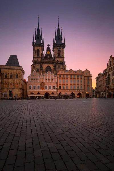 Praga Czechy Marca 2019 Świt Rynku Starego Miasta Historycznym Centrum — Zdjęcie stockowe