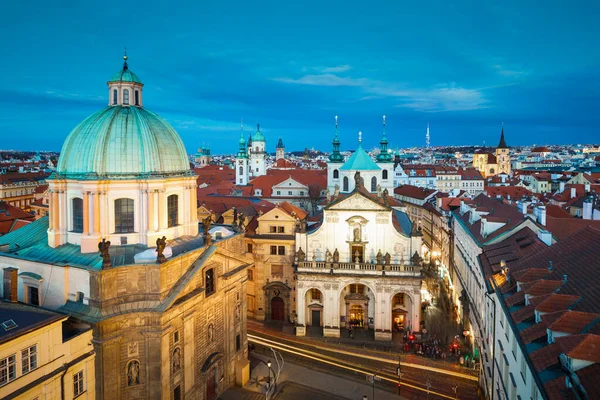 Praga Czechy Marca 2019 Widok Zachodu Słońca Historyczne Centrum Pragi — Zdjęcie stockowe