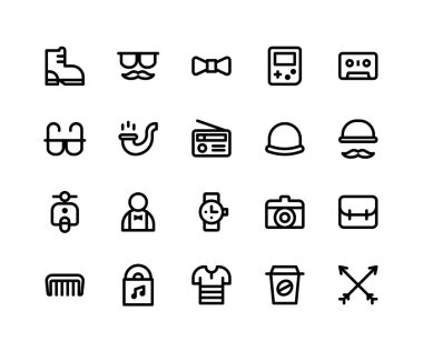 hipster çizgi simgeler