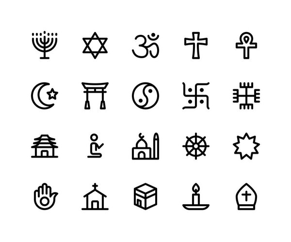 Religion Line Icons