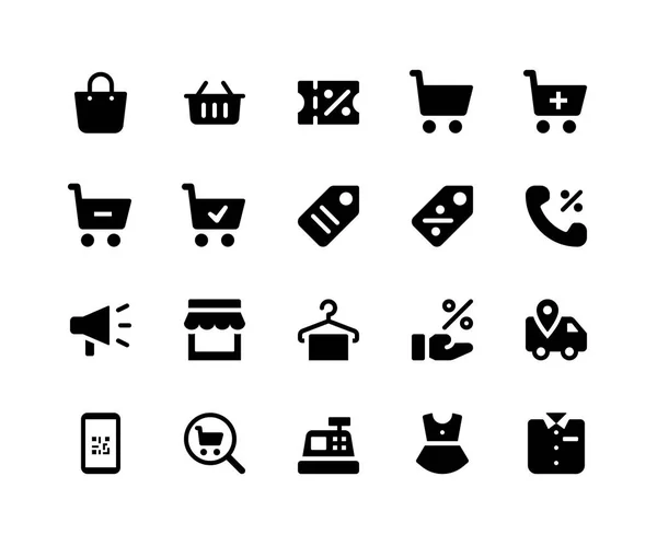 E Commerce Glyph ikoner — Stock vektor