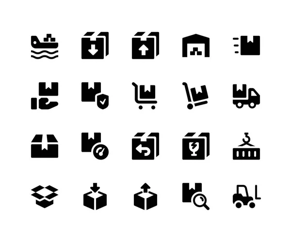 Logistieke glyph-pictogrammen — Stockvector