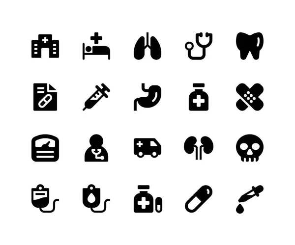 Medische glyph pictogrammen — Stockvector