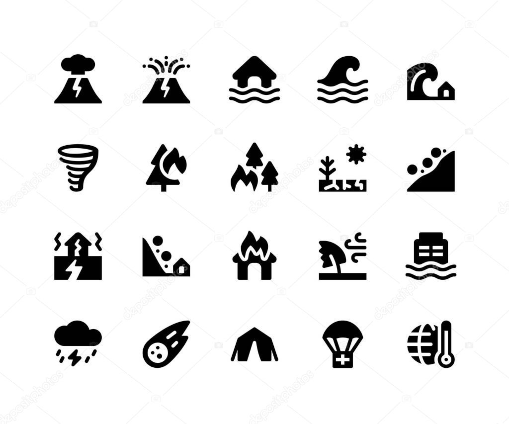 Disaster Glyph Icons
