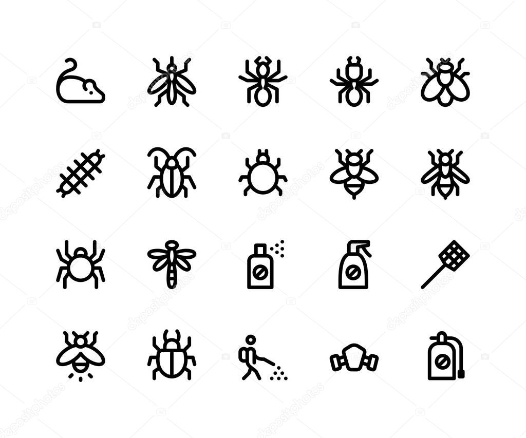 Pest Control Line Icons