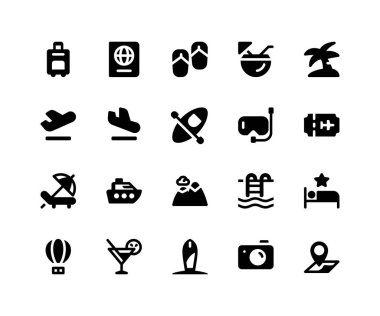Seyahat Yüz Glyph Simgeler