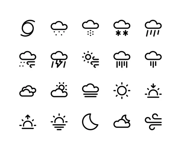 Lijn weerpictogrammen — Stockvector