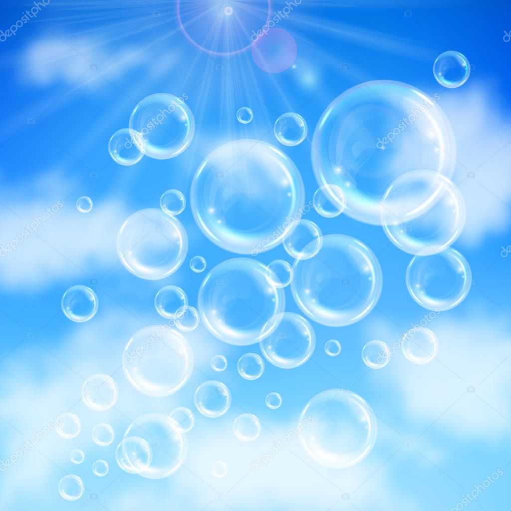 Soap bubbles background — Stock Vector © NonikaStar #278602848