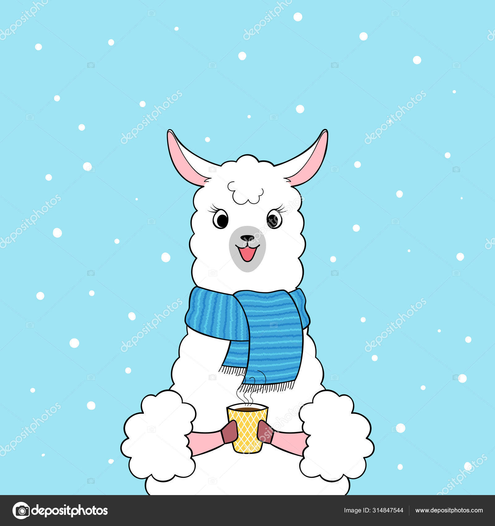 かわいいラマ文字 ストックベクター C Nonikastar 314847544